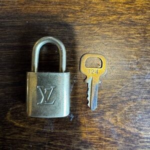 Louis Vuitton Authentic Gold Padlock with Key 300 Series